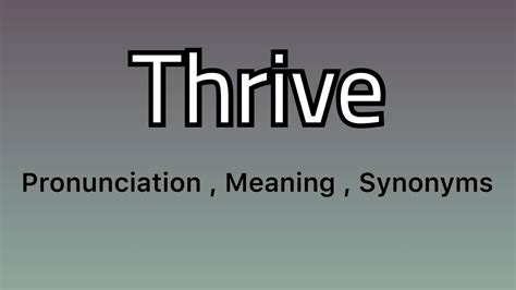thrive meaning in tagalog